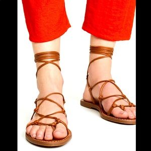 Madewell The Boardwalk Lace-up Sandal, size 6.5